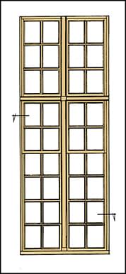 Measured drawing of original sash windows